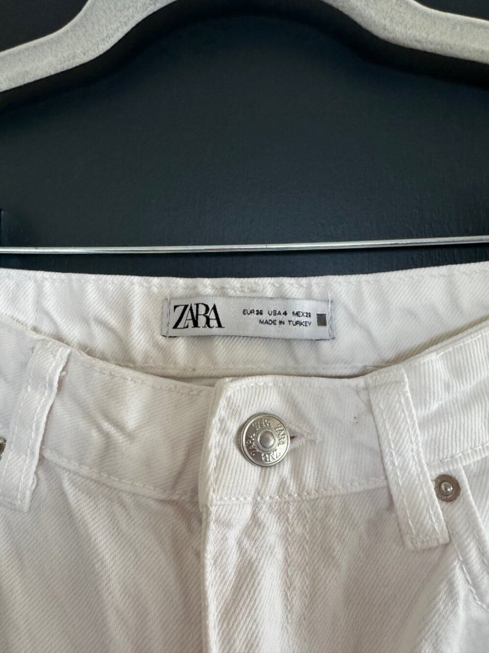 Zara White Straight Leg Denim size 4 - Picture 2 of 6